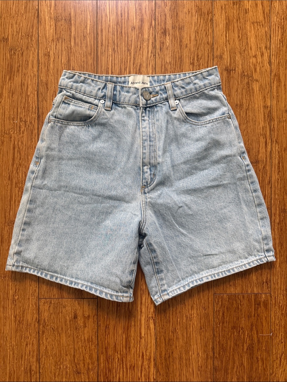 Light Blue Denim High-Rise Jean Shorts - Abrand Denim